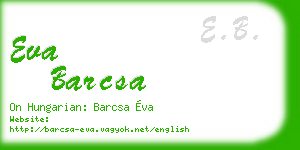 eva barcsa business card